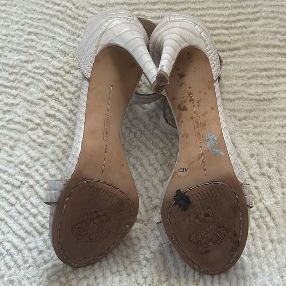 Vince Camuto Farella porcelain smooth crick ankle strap sandals heels Sz 6 1/2 - Picture 9 of 11